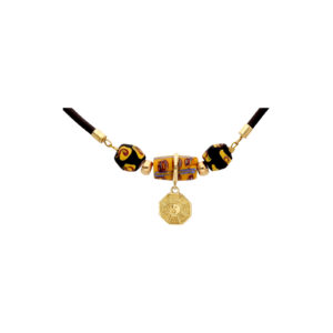 004530 dgy07ca collar oro yin yang con resinas y dibujos etnicos 1