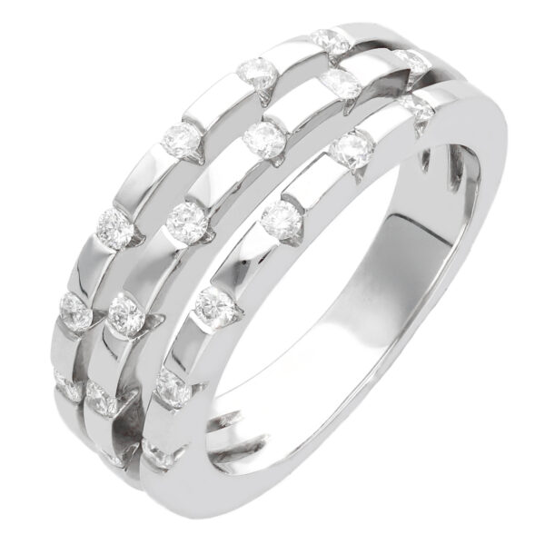 1665 anillo oro blanco tres hileras con diamantes 3