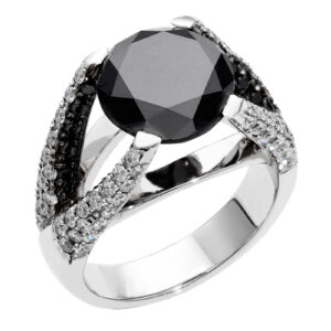 1747 anillo con diamante negro y pave de brillantes en oro blanco 4