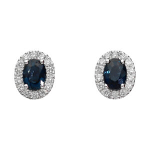 1883e pendientes roseton con zafiro azul y diamantes en oro blanco 1