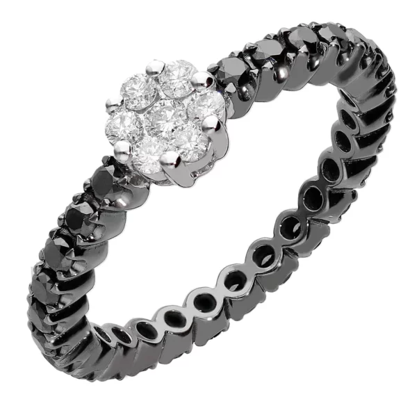 ar0216 anillo de oro blanco con diamantes blancos y negros 1