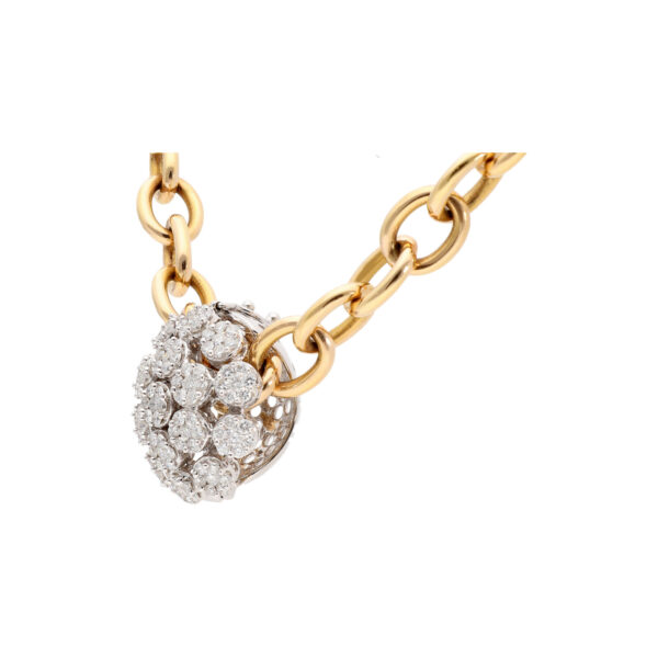 gck1168 collar oro rosa y colgante de oro blanco con rosetas de diamantes 2